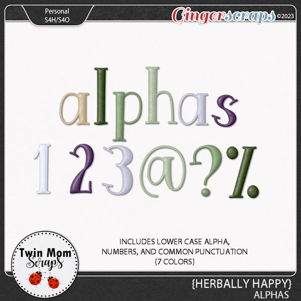 Herbally Happy - ALPHAS by Twin Mom Scraps