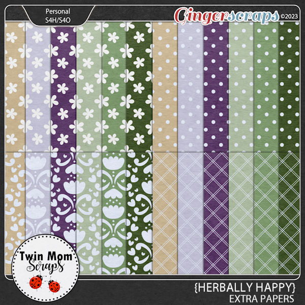 Herbally Happy - EXTRA PAPERS by Twin Mom Scraps
