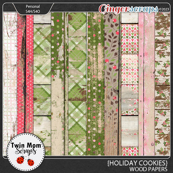 Holiday Cookies - WOOD PAPERS by Twin Mom Scraps
