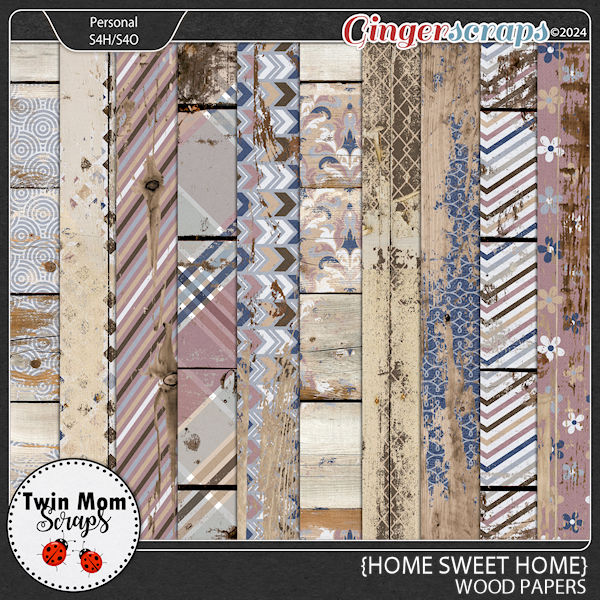 Home Sweet Home - WOOD PAPERS by Twin Mom Scraps