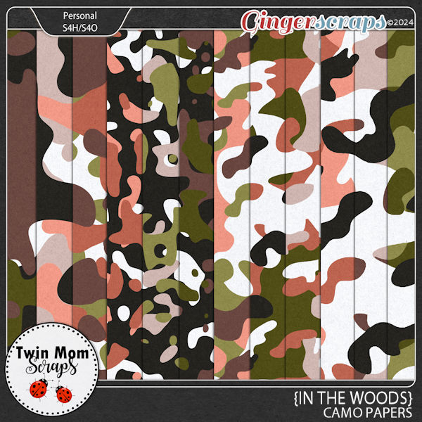 In the Woods - CAMO PAPERS by Twin Mom Scraps