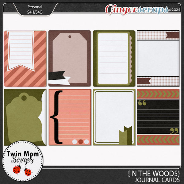 In the Woods - JOURNAL CARDS by Twin Mom Scraps