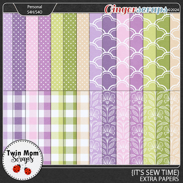 It's Sew Time - EXTRA PAPERS by Twin Mom Scraps