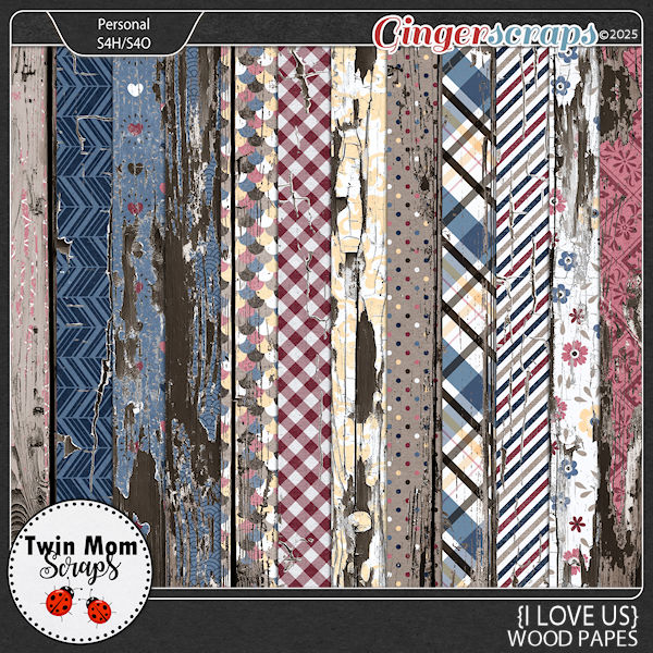 I Love Us - WOOD PAPERS by Twin Mom Scraps