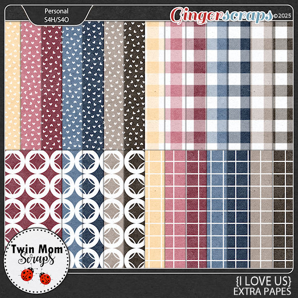 I Love Us - EXTRA PAPERS by Twin Mom Scraps