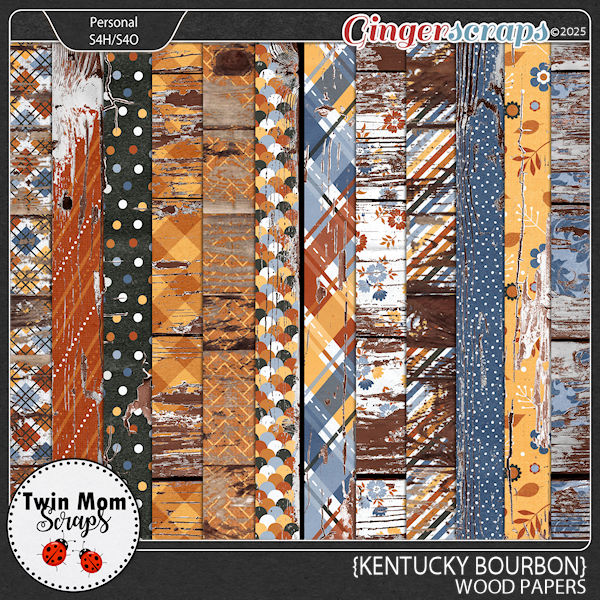 Kentucky Bourbon - WOOD PAPERS by Twin Mom Scraps