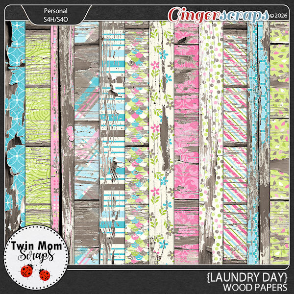 Laundry Day - WOOD PAPERS by Twin Mom Scraps
