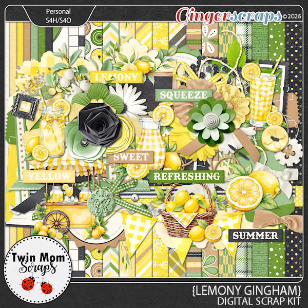 Lemony Gingham - KIT by Twin Mom Scraps