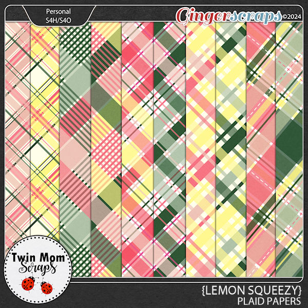 Lemon Squeezy - PLAID PAPERS by Twin Mom Scraps