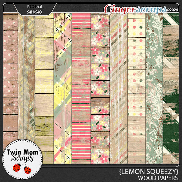 Lemon Squeezy - WOOD PAPERS by Twin Mom Scraps