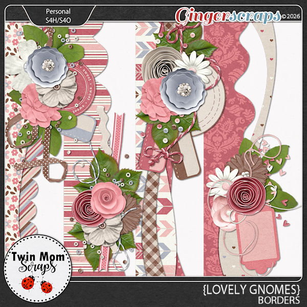 Lovely Gnomes - BORDERS by Twin Mom Scraps