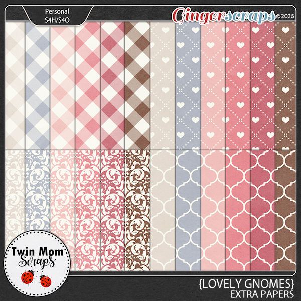 Lovely Gnomes - EXTRA PAPERS by Twin Mom Scraps