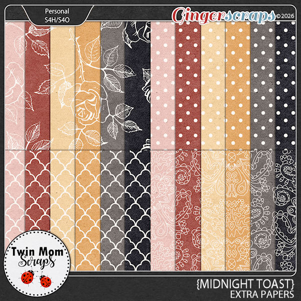 Midnight Toast - EXTRA PAPERS by Twin Mom Scraps