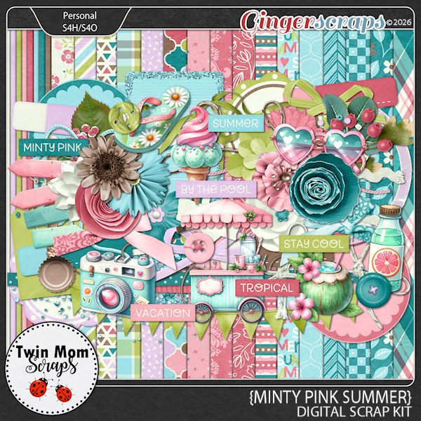 Minty Pink Summer - KIT by Twin Mom Scraps