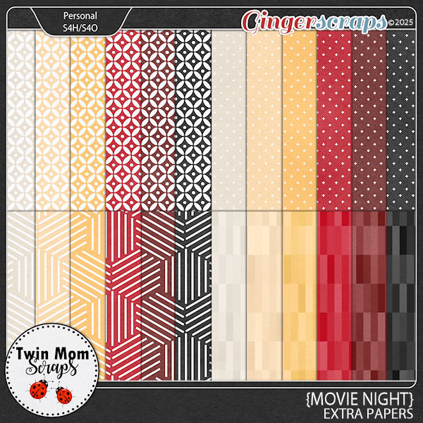 Movie Night - EXTRA PAPERS by Twin Mom Scraps