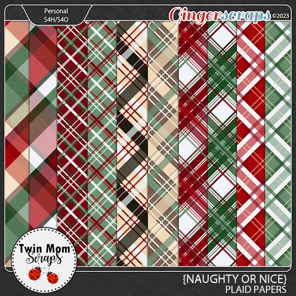 Naughty or Nice - PLAID PAPERS by Twin Mom Scraps