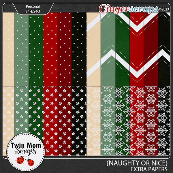 Naughty or Nice - EXTRA PAPERS by Twin Mom Scraps