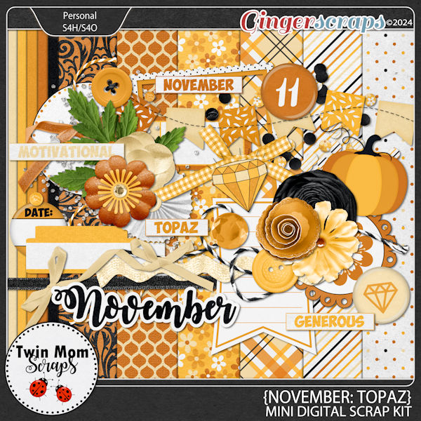 November: Topaz - MINI KIT by Twin Mom Scraps