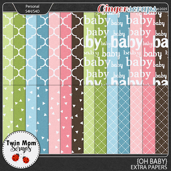 Oh Baby - EXTRA PAPERS by Twin Mom Scraps