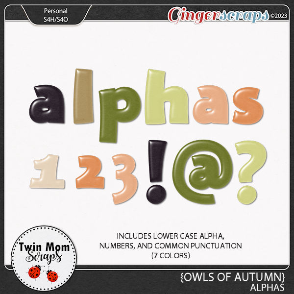 Owls of Autumn - ALPHAS by Twin Mom Scraps