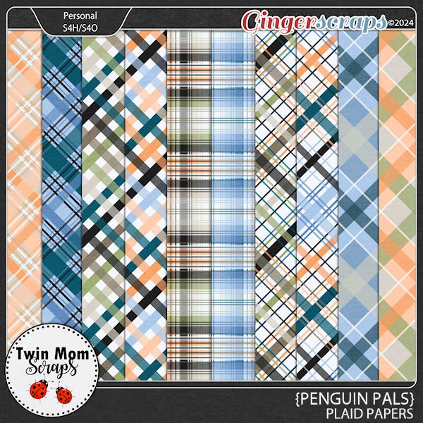 Penguin Pals - PLAID PAPERS by Twin Mom Scraps