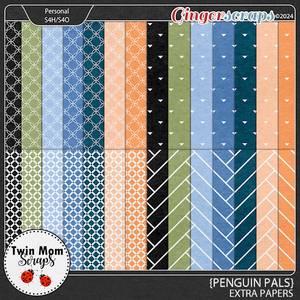Penguin Pals - EXTRA PAPERS by Twin Mom Scraps