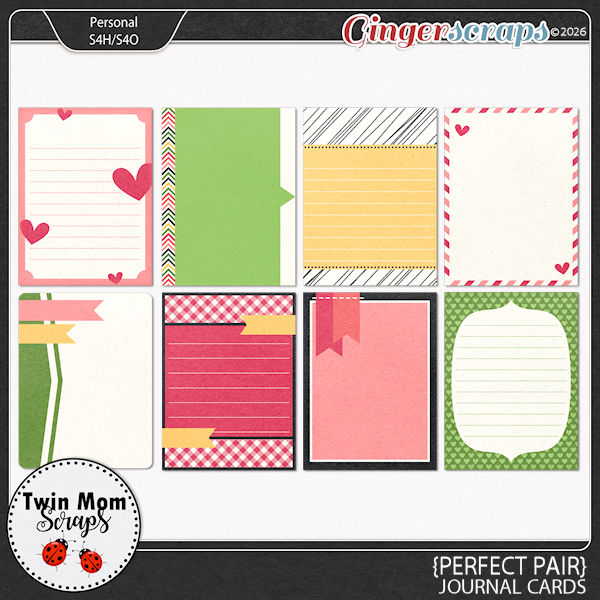 Perfect Pair - JOURNAL CARDS by Twin Mom Scraps