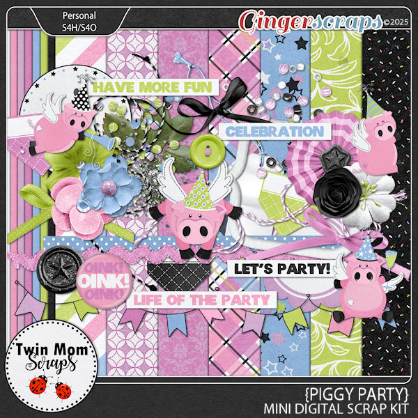 Piggy Party - MINI KIT by Twin Mom Scraps