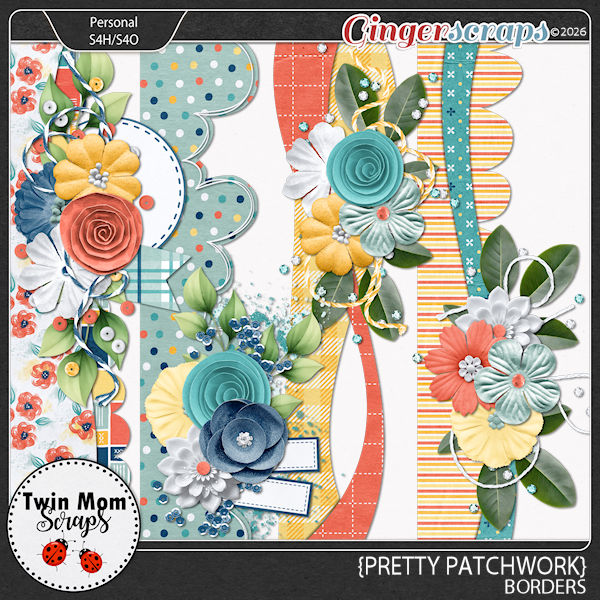 Pretty Patchwork - BORDERS by Twin Mom Scraps