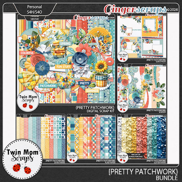 Pretty Patchwork - BUNDLE by Twin Mom Scraps