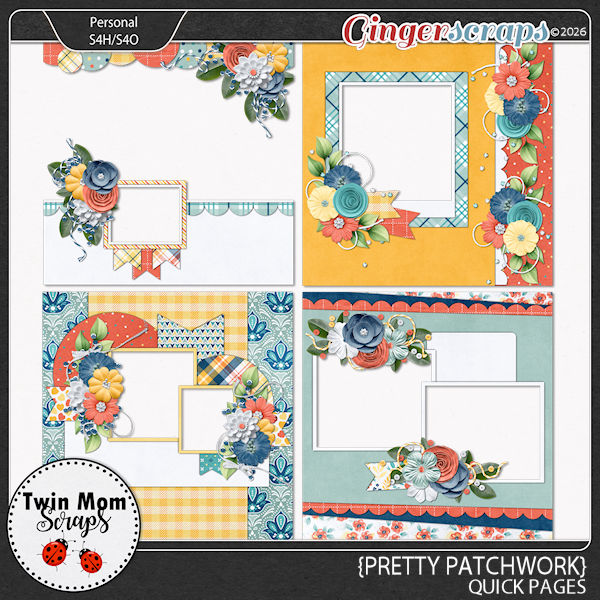 Pretty Patchwork - QUICK PAGES by Twin Mom Scraps