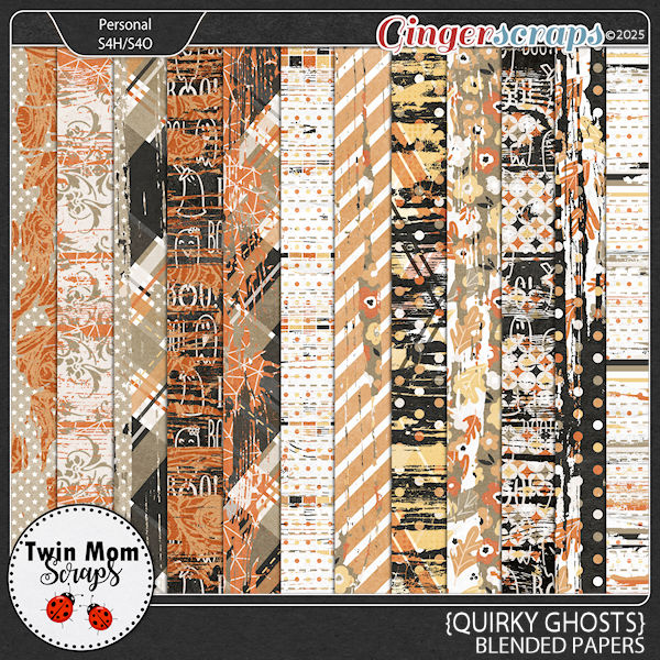 Quirky Ghosts - BLENDED PAPERS by Twin Mom Scraps
