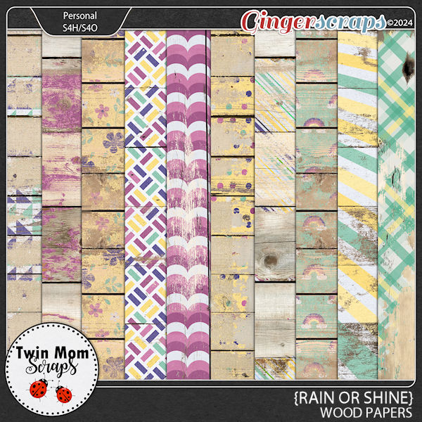 Rain or Shine - WOOD PAPERS by Twin Mom Scraps