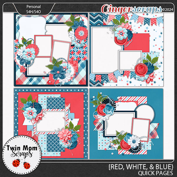 Red White & Blue - QUICK PAGES by Twin Mom Scraps