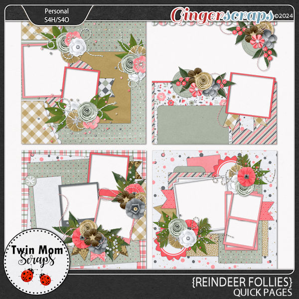 Reindeer Follies - QUICK PAGES by Twin Mom Scraps