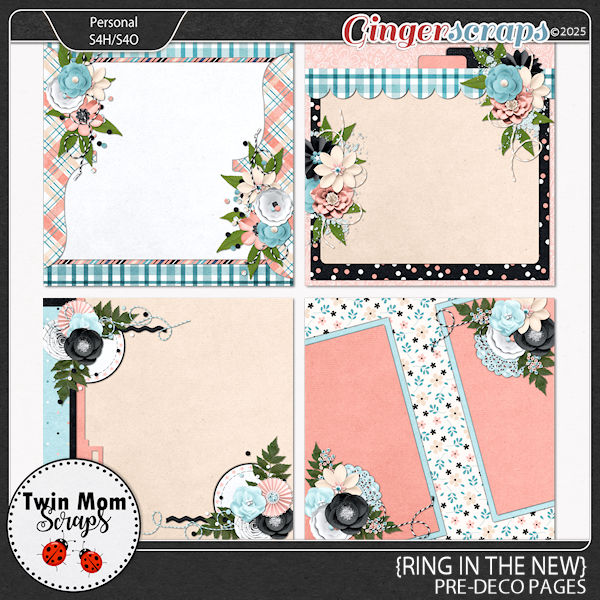 Ring in the New - PRE-DECORATED PAGES by Twin Mom Scraps