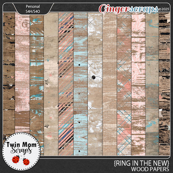 Ring in the New - WOOD PAPERS by Twin Mom Scraps