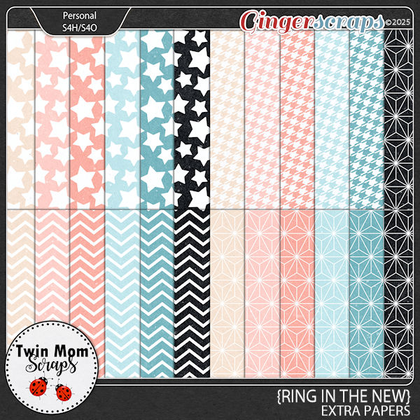 Ring in the New - EXTRA PAPERS by Twin Mom Scraps