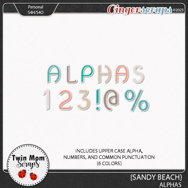 Sandy Beach - ALPHAS by Twin Mom Scraps