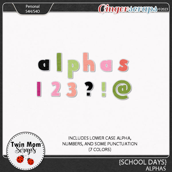 School Days - ALPHAS by Twin Mom Scraps