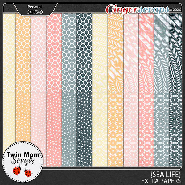 Sea Life - EXTRA PAPERS by Twin Mom Scraps