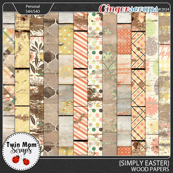 Simply Easter - WOOD PAPERS by Twin Mom Scraps