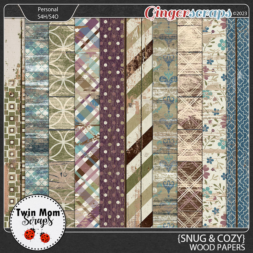 Snug & Cozy - WOOD PAPERS by Twin Mom Scraps
