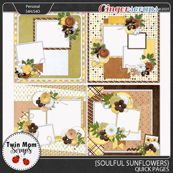Soulful Sunflowers - QUICK PAGES by Twin Mom Scraps