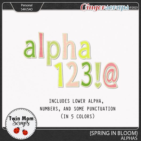 Spring In Bloom - ALPHAS by Twin Mom Scraps