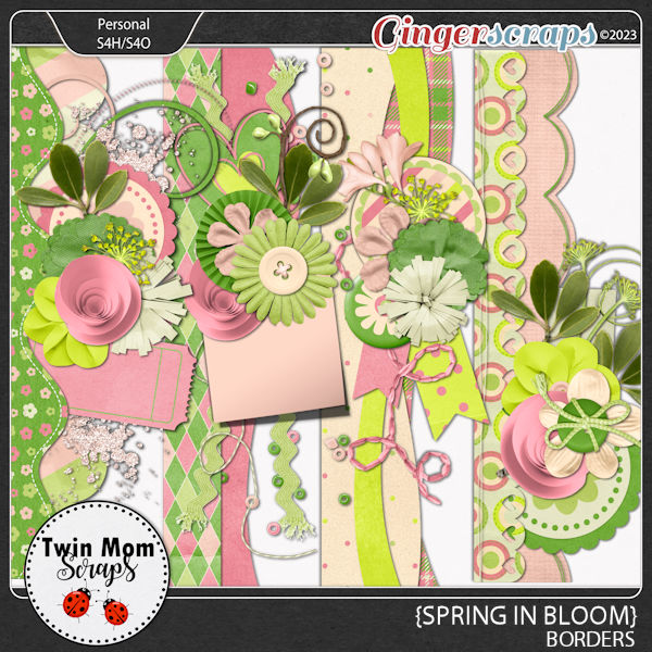 Spring In Bloom - BORDERS by Twin Mom Scraps