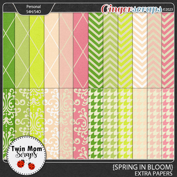 Spring In Bloom - EXTRA PAPERS by Twin Mom Scraps