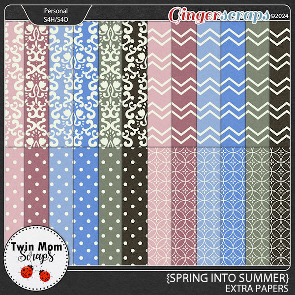 Spring Into Summer - EXTRA PAPERS by Twin Mom Scraps