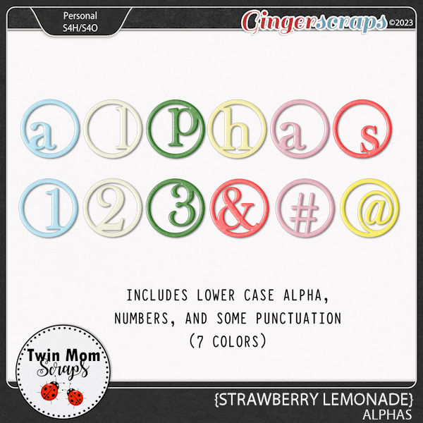 Strawberry Lemonade - ALPHAS by Twin Mom Scraps