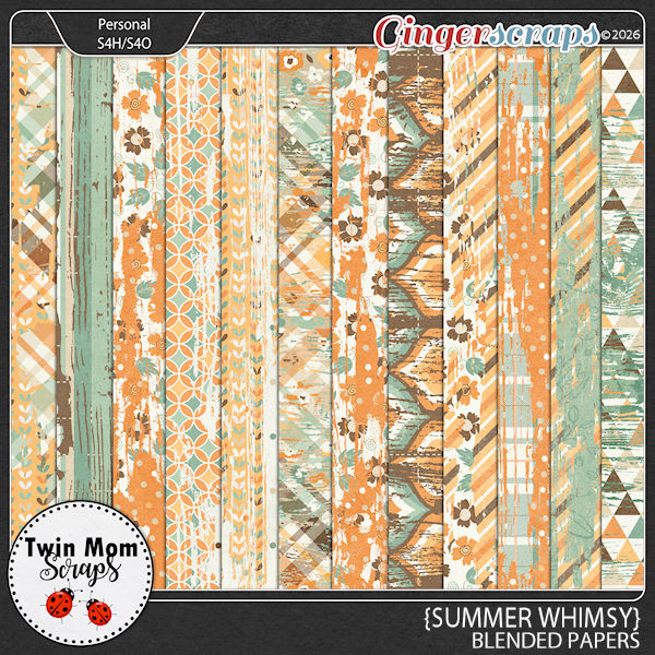 Summer Whimsy - BLENDED PAPERS by Twin Mom Scraps